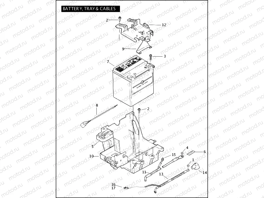 BATTERY, TRAY & CABLES