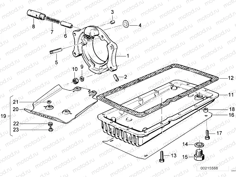 Bearing cover/oil pan/aggregate guard