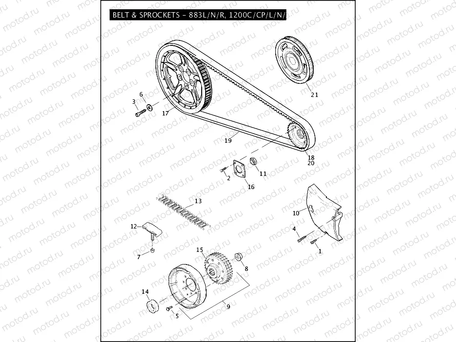 BELT & SPROCKETS - 883L/N/R, 1200C/CP/L/N/X