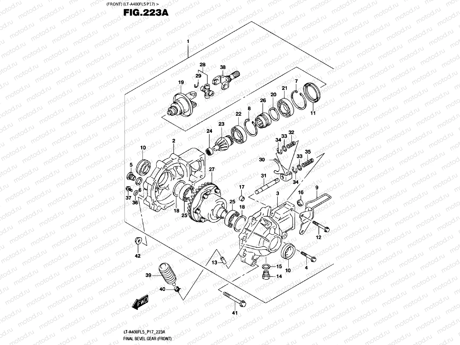 BEVEL GEAR (FRONT) (LT-A400FL5 P17)