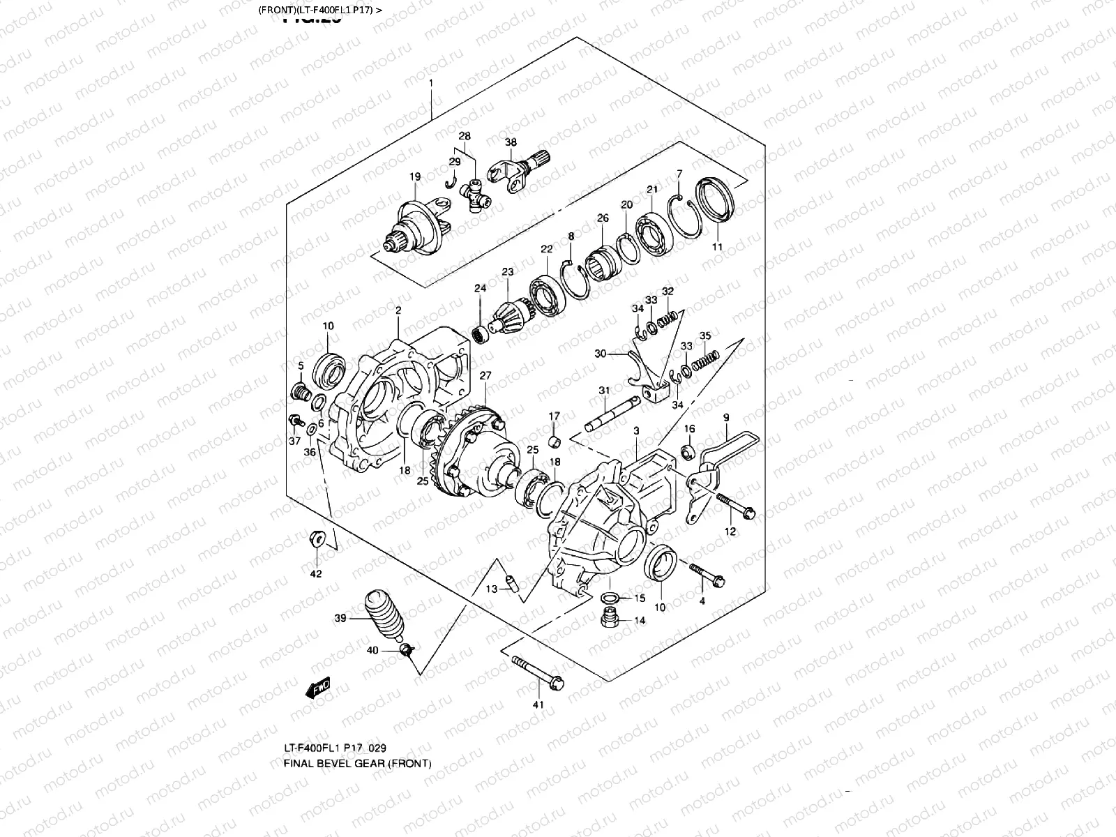 BEVEL GEAR (FRONT)(LT-F400FL1 P17)
