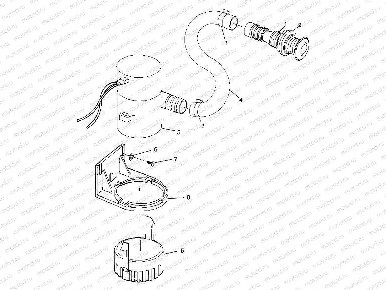 BILGE PUMP SL 700 B974071 | BILGE PUMP SL 700 B974071, Intl. SL 700 I974071, SL 700 Deluxe B974072 and (4940874087C001)