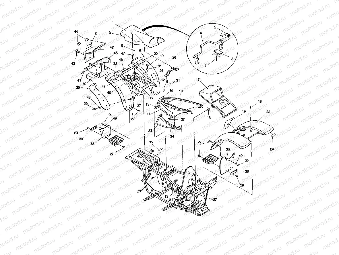 BODY and FRAME ASSEMBLY 350 4X4 / W928139 (4922832283001A) | BODY and FRAME ASSEMBLY 350 4X4 / W928139 (4922832283001A)