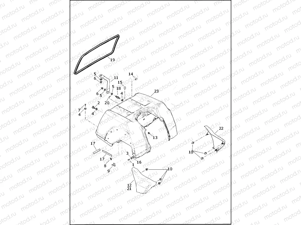 BODY ASSEMBLY AND SIDE COVERS - FLHTCUTG