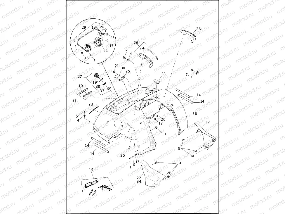 BODY ASSEMBLY AND SIDE COVERS - FLRT