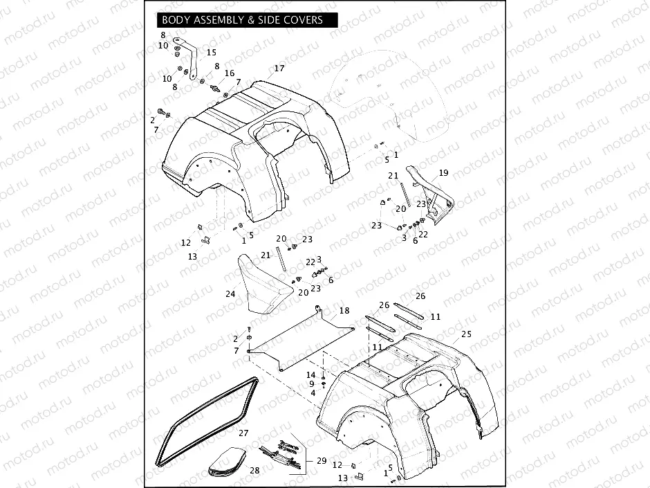 BODY ASSEMBLY & SIDE COVERS