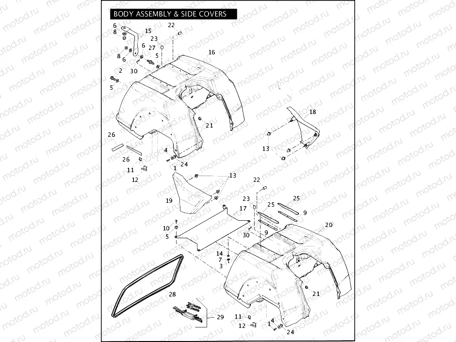 BODY ASSEMBLY & SIDE COVERS