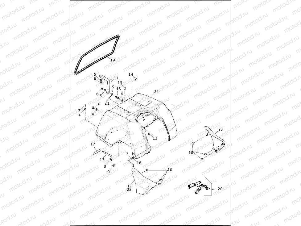 BODY ASSEMBLY & SIDE COVERS - FLHTCUTG