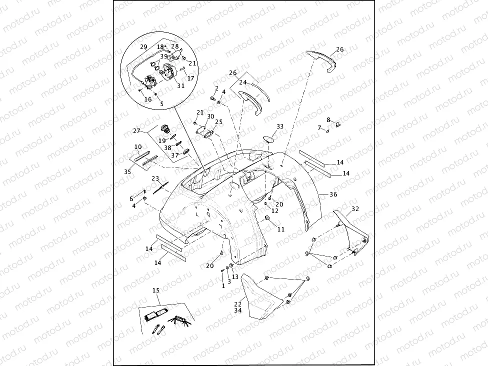 BODY ASSEMBLY & SIDE COVERS - FLRT
