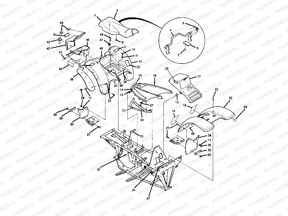 Body Assembly Updated 5/90 (4917721772001A) | Body Assembly Updated 5/90 (4917721772001A)