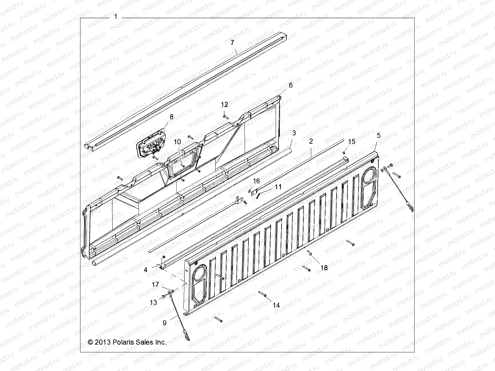 BODY | BODY, BOX, TAILGATE - D16B3PD1AJ/B4 (49BRUTUSTAILGATE13)