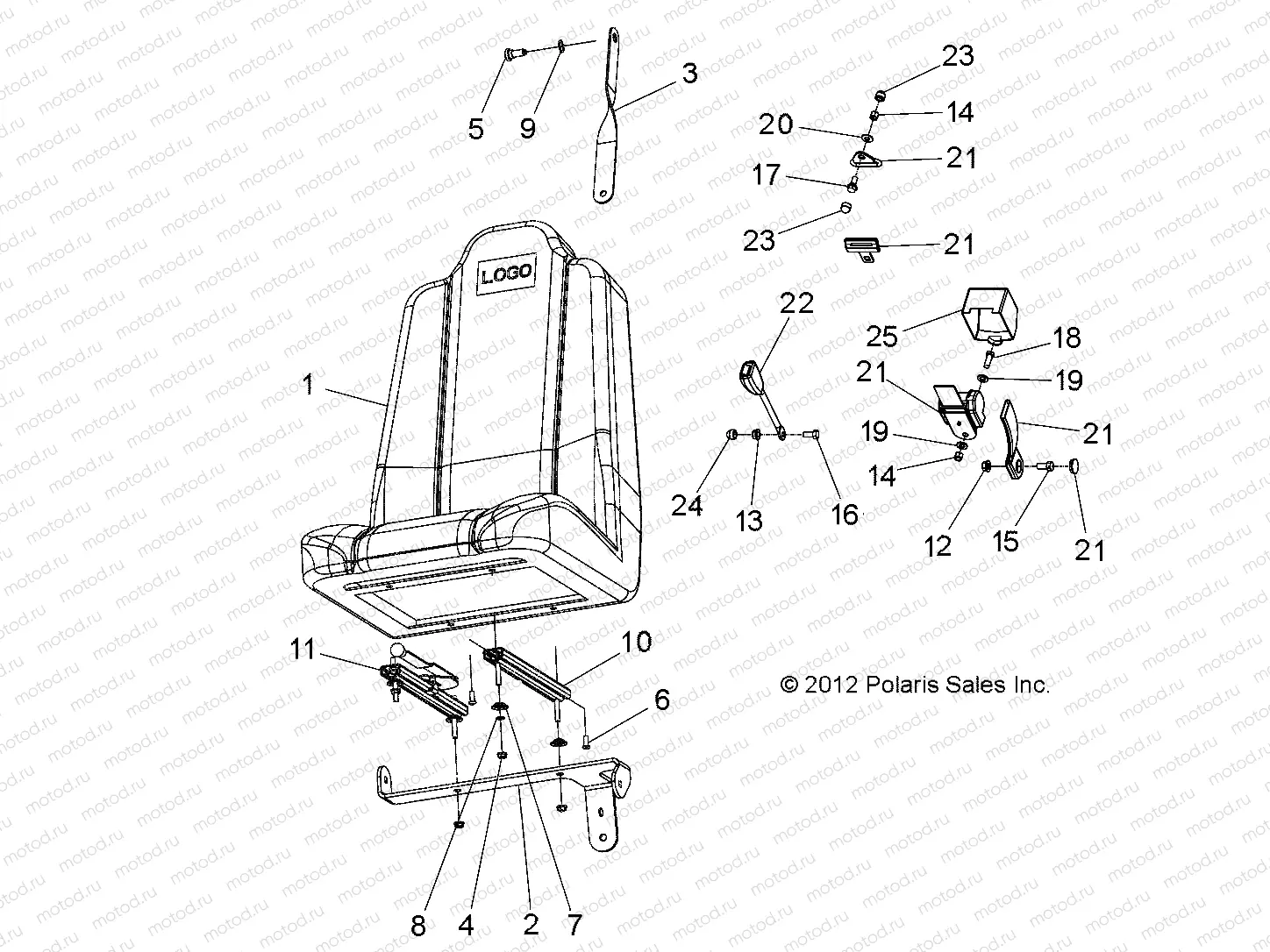 BODY | BODY, BUCKET SEAT LEFT ADJUSTABLE - e6 (49GEMBODY11BUCKETLFTE6)