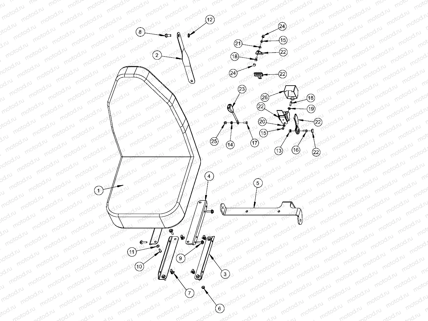 BODY | BODY, BUCKET SEAT LEFT FIXED - e6 (49GEMBODY11BUCKETLFT)