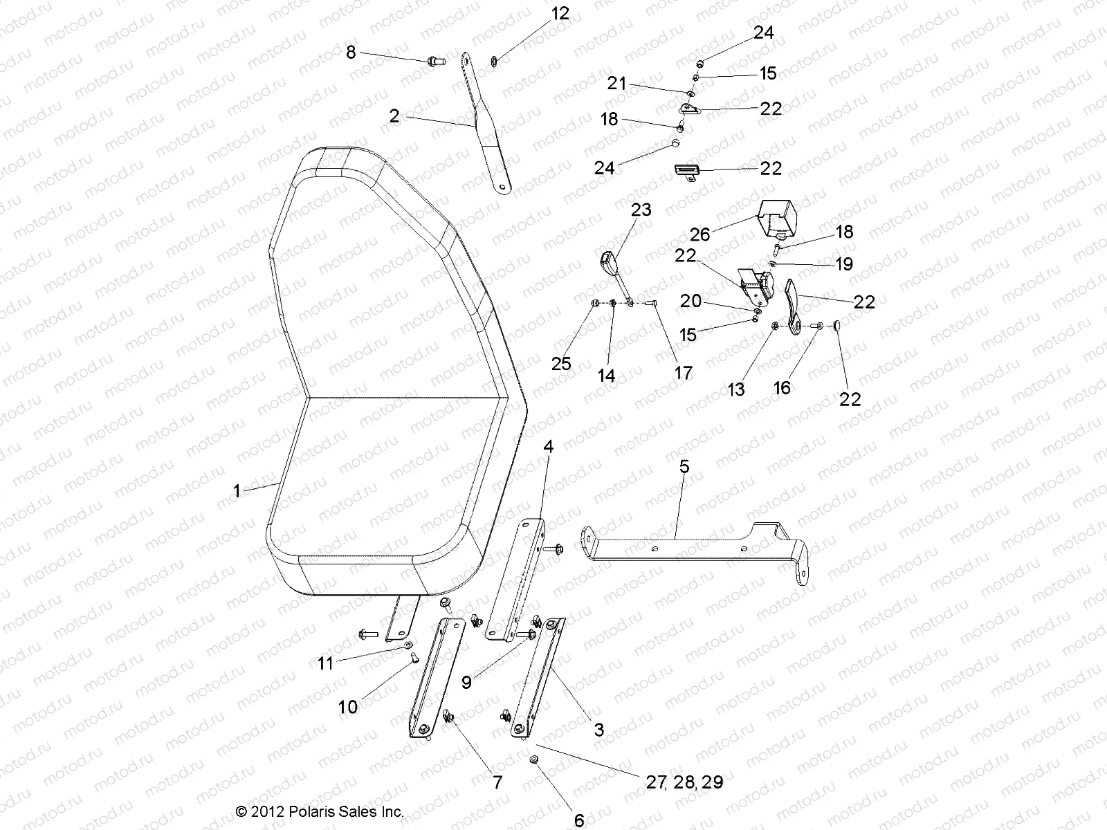 BODY | BODY, BUCKET SEAT LEFT FIXED - L12G6A/L12G6S (49GEMBODY12BUCKET)