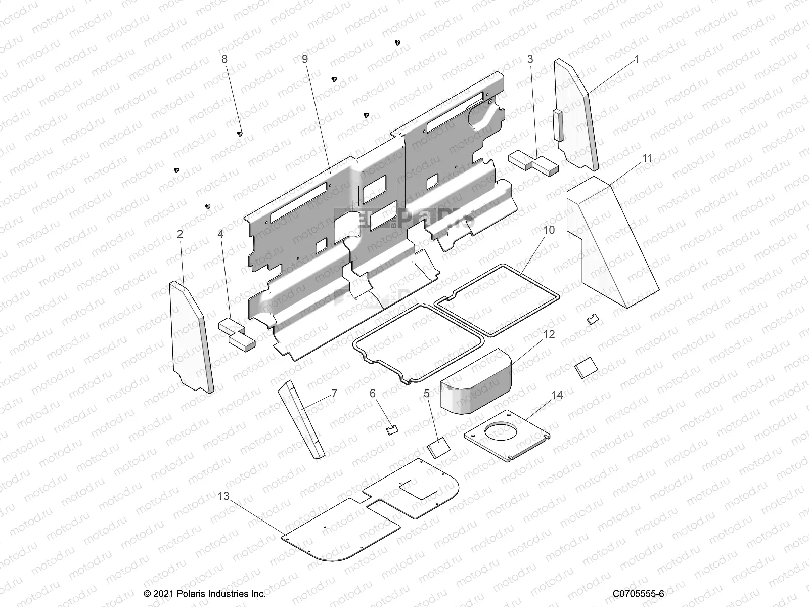 BODY | BODY, CAB FOAM AND REAR PANEL - R22RRY99A9/AC/AM/AS/B9/BC/BM/BS/1A9/AC/AM/AS/B9/BC/BM/BS (C0705555-6)