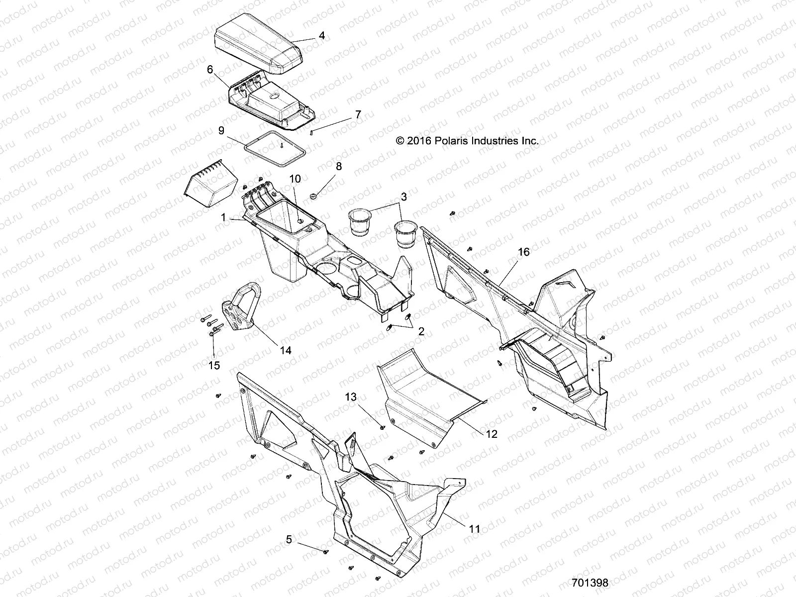 BODY | BODY, CENTER CONSOLE, FRONT - G20G4P99AX/BX/ELX (701398)
