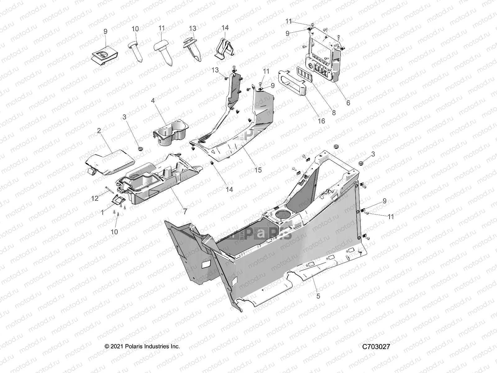 BODY | BODY, CENTER CONSOLE - T22AAFGB/HB/PGD/HD/RGB/HB (C0514422-1)