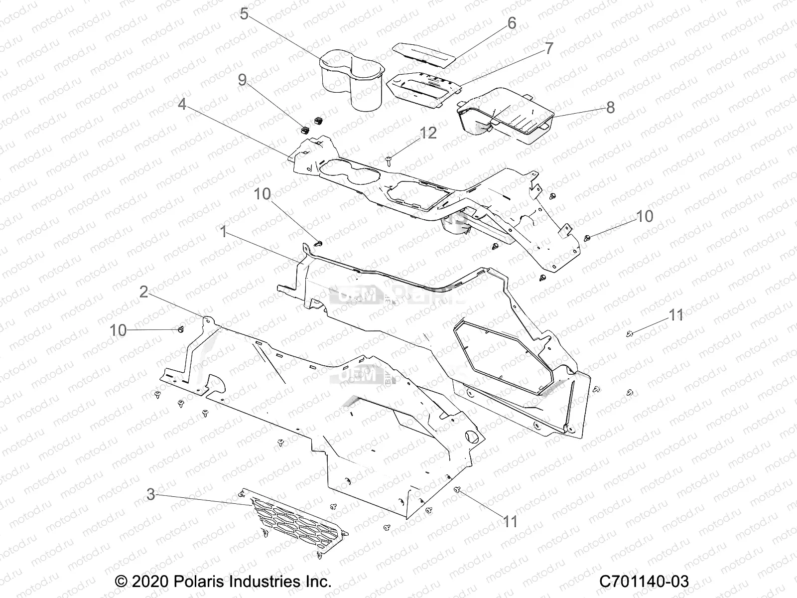 BODY | BODY, CENTER CONSOLE - Z23RGD2KAJ/AK/BJ/BK (C701140-03)