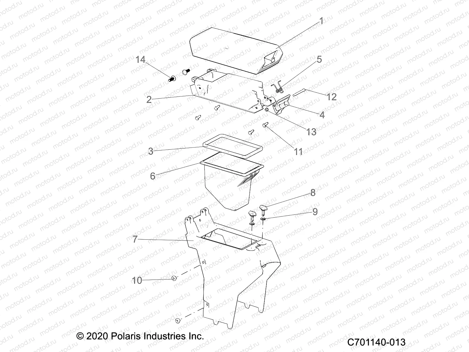 BODY | BODY, CENTER CONSOLE,STORAGE- Z22RGL2KAP/AL/BK/BP/BT (C701140-013)