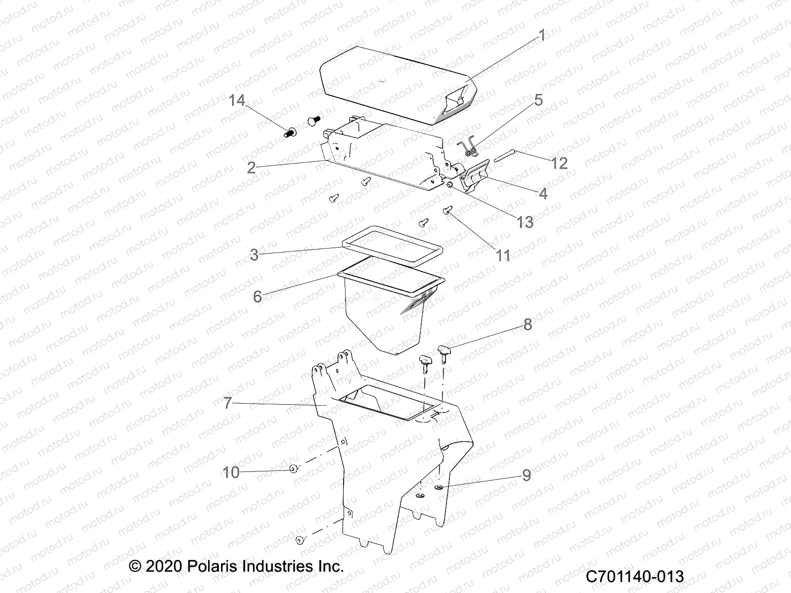 BODY | BODY, CENTER CONSOLE,STORAGE- Z23RGD2KAJ/AK/BJ/BK (C701140-013)