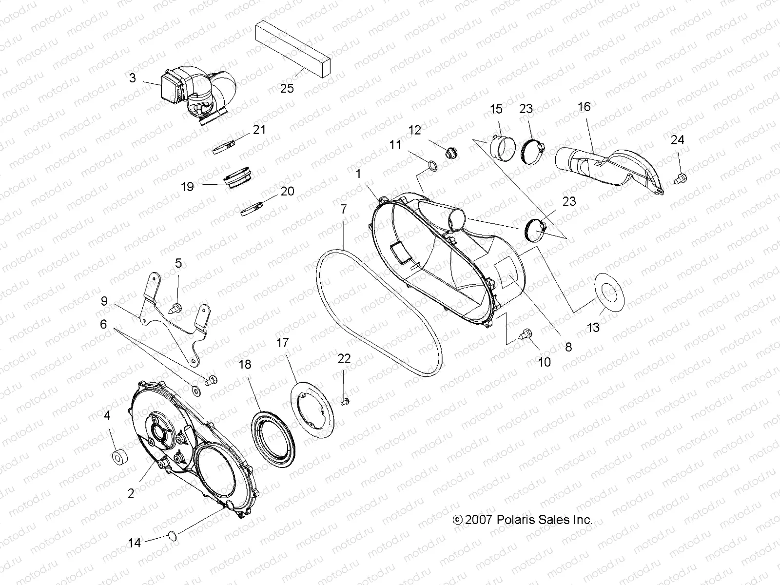 BODY | BODY, CLUTCH COVER - A08BA32AA (49ATVCLUTCHCVR08TB)