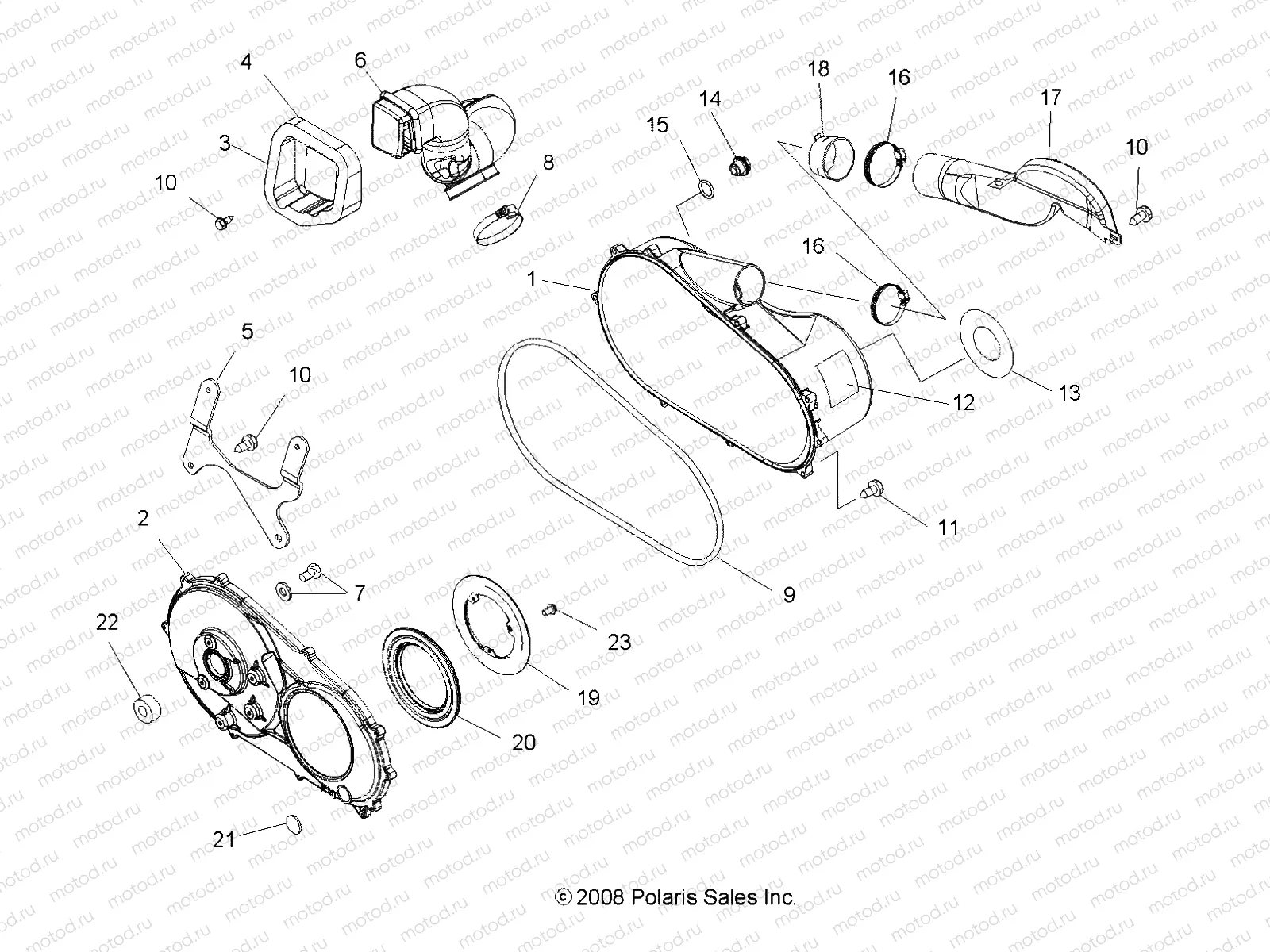 BODY | BODY, CLUTCH COVER - A08CA32AA (49ATVCLUTCHCVR08BOSS)