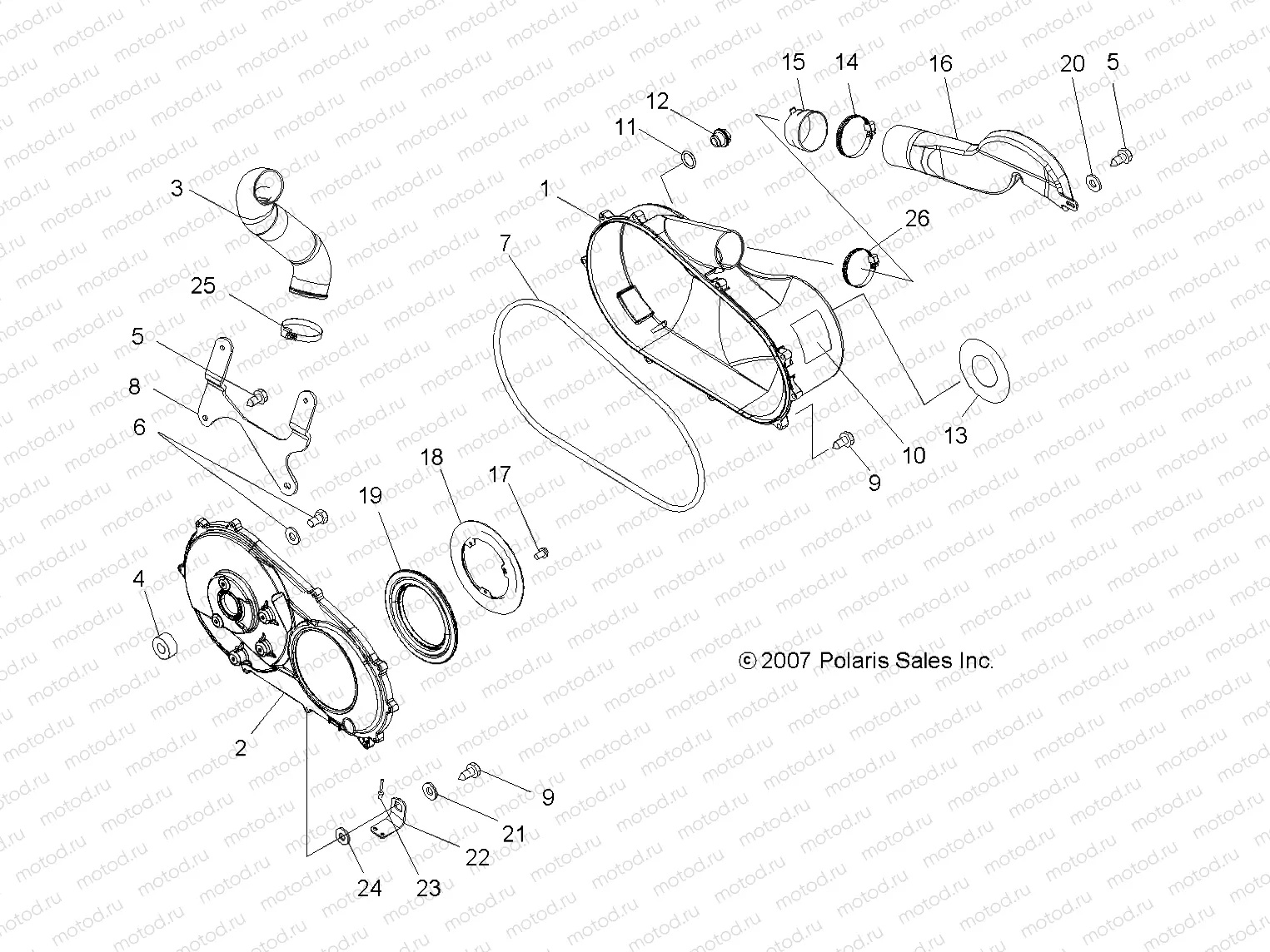 BODY | BODY, CLUTCH COVER - A08CL50AA (49ATVCLUTCHCVR086X6)