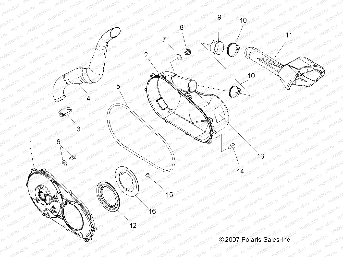 BODY | BODY, CLUTCH COVER - A08TN68AX/AZ (49ATVCLUTCHCVR08SPX25)