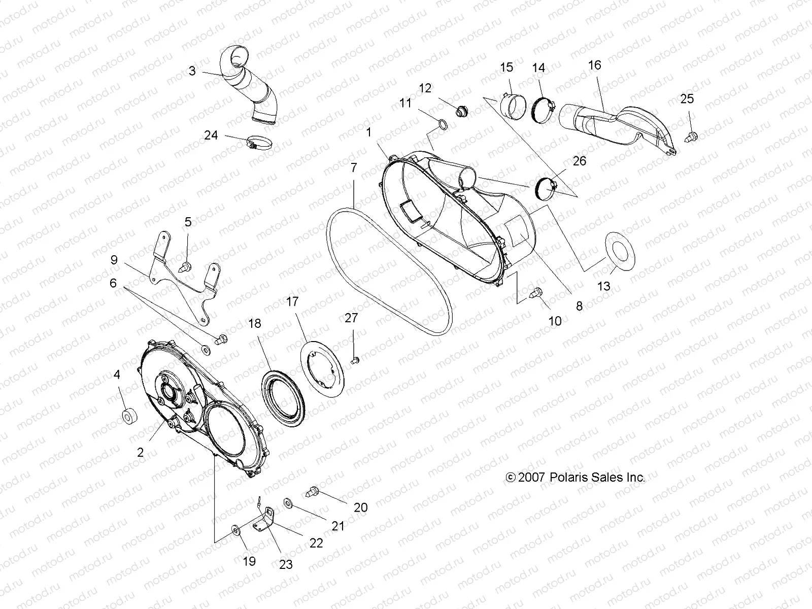 BODY | BODY, CLUTCH COVER - A09BG50AA (49ATVCLUTCHCVR08SCRAM)