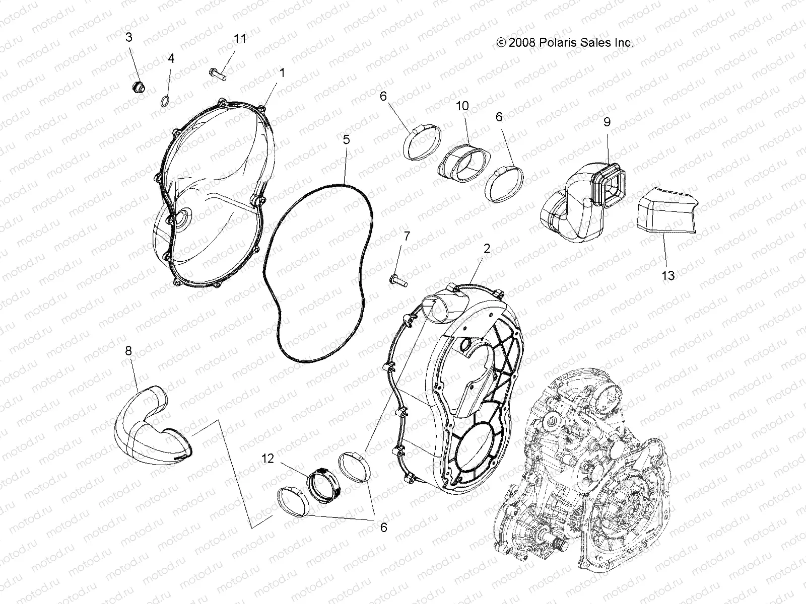 BODY | BODY, CLUTCH COVER - A09ZN55FX (49ATVCLUTCHCVR09SPXP850)