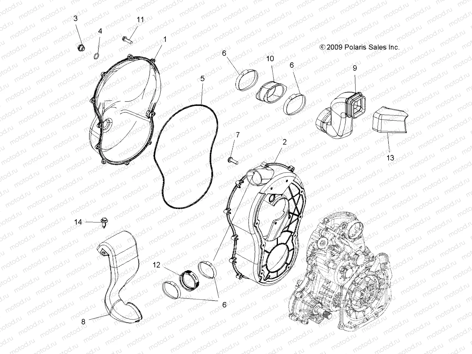 BODY | BODY, CLUTCH COVER - A10DX55AL/AF (49ATVCLUTCHCVR10SPTRGEPS)
