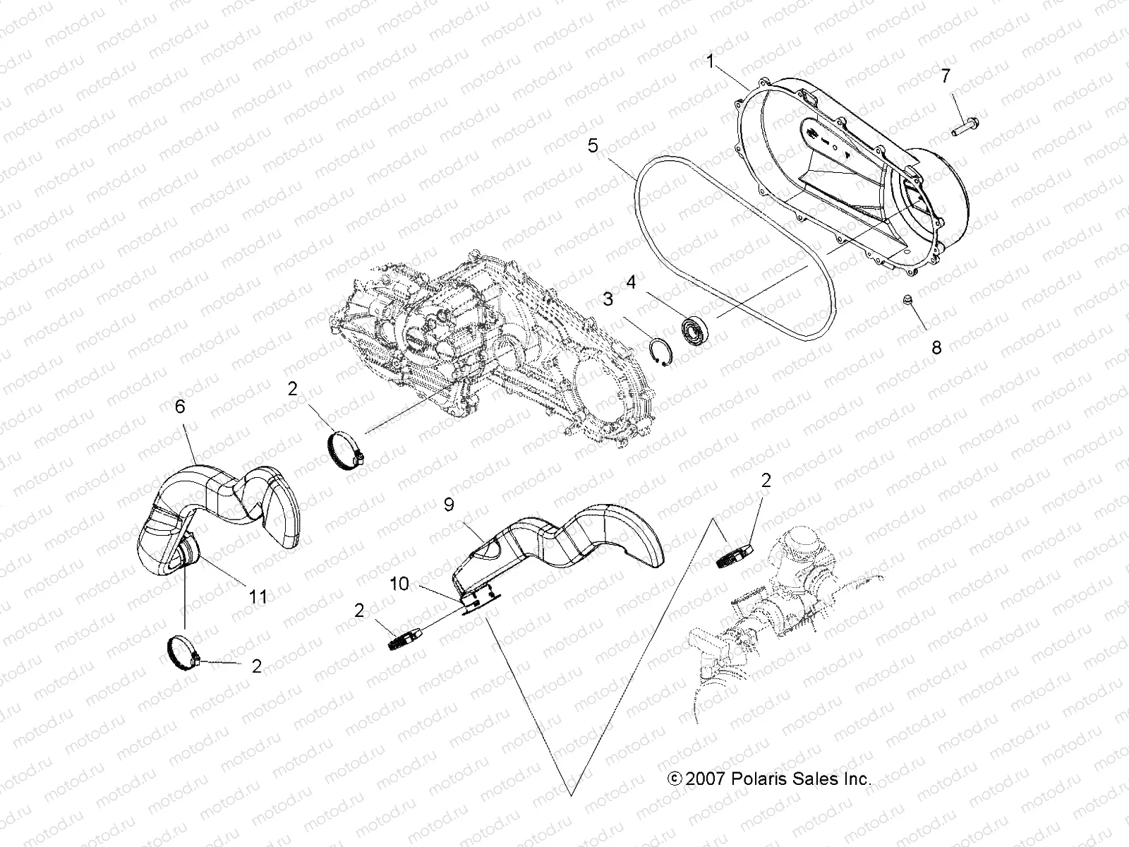 BODY | BODY, CLUTCH COVER - A10LB27AA (49ATVCLUTCHCVR08HAWK)