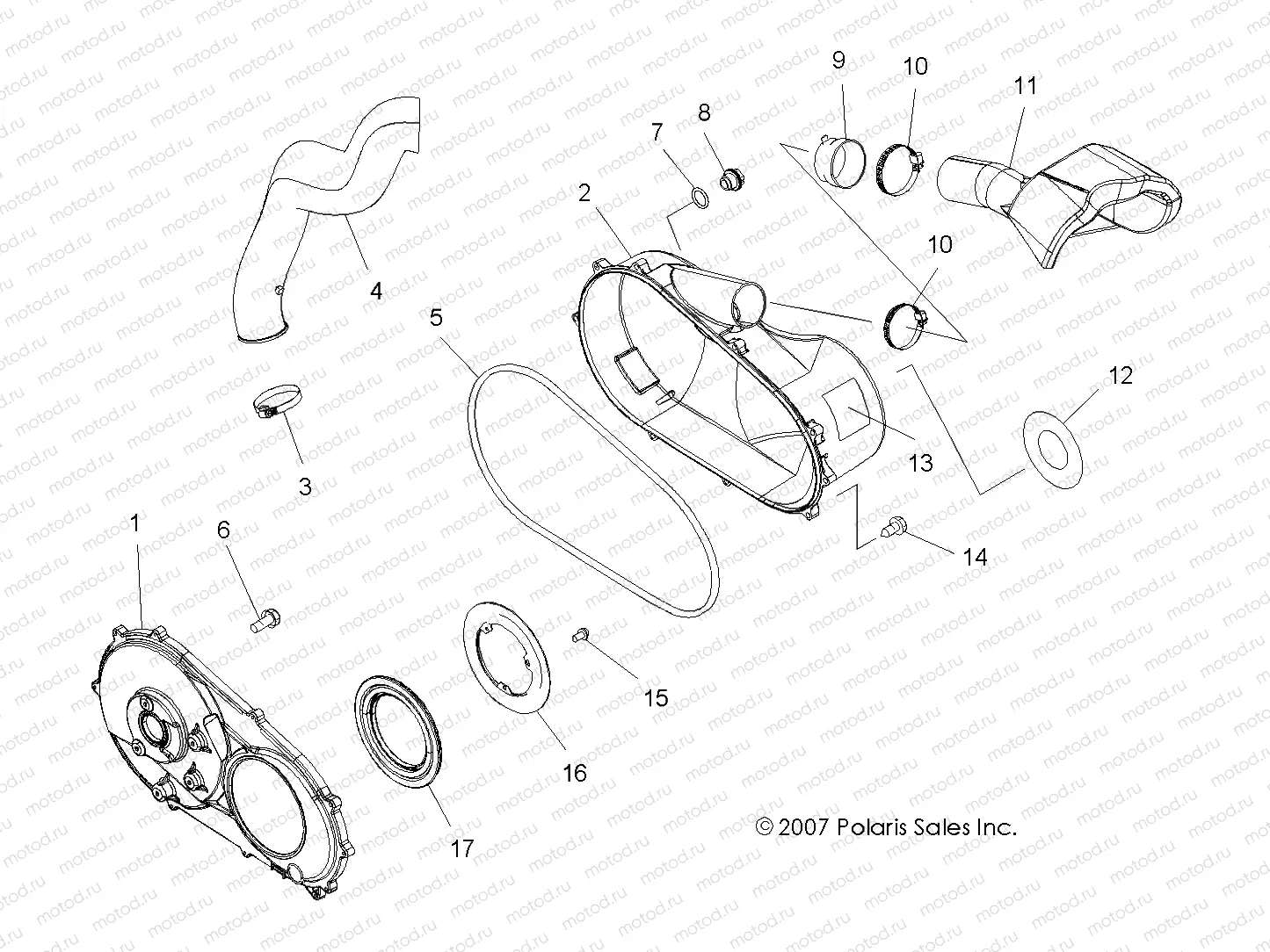 BODY | BODY, CLUTCH COVER - A11MB46FZ (49ATVCLUTCHCVR08SP500)