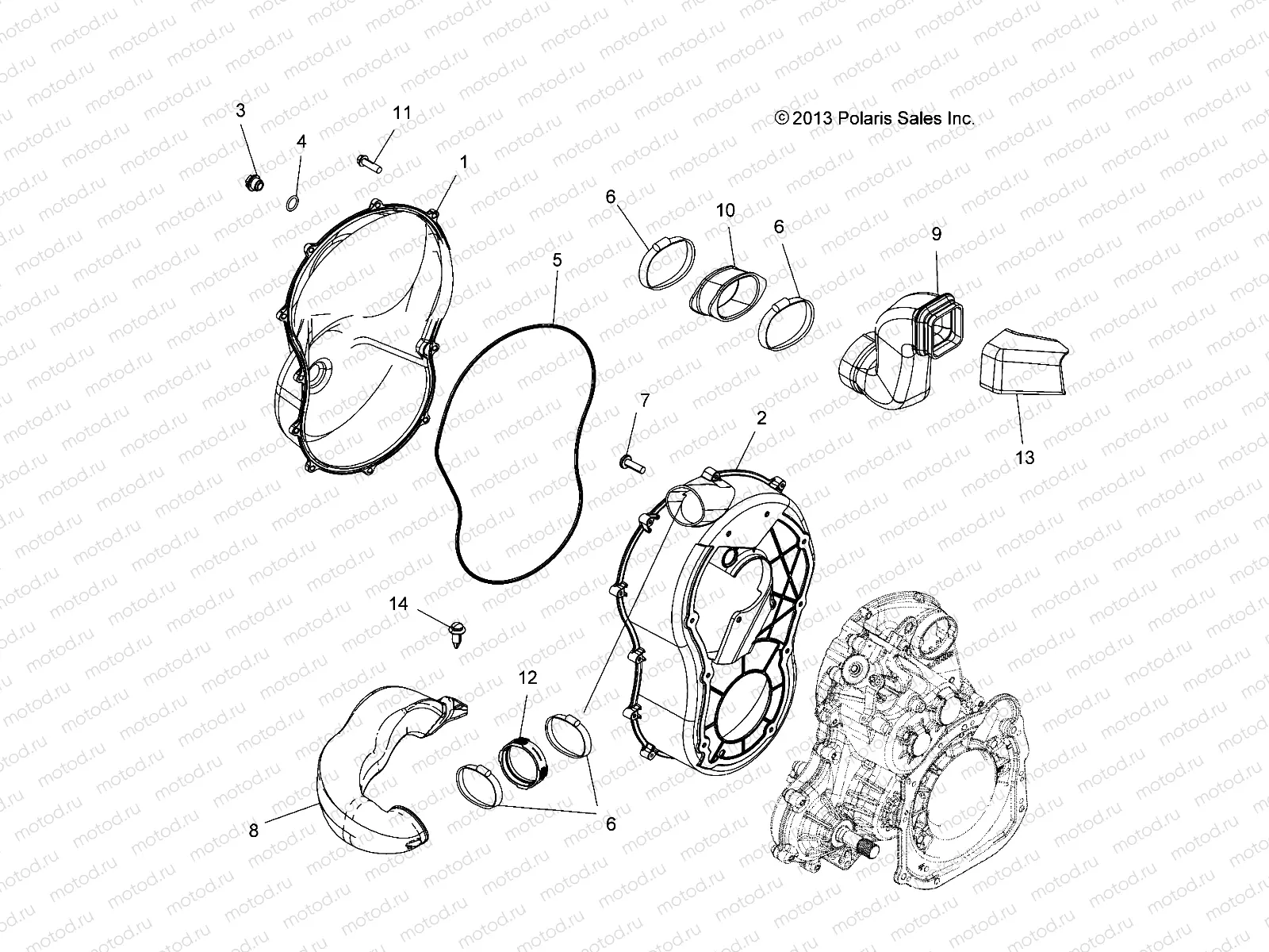 BODY | BODY, CLUTCH COVER - A14GH9EFW (49ATVCLUTCHCVR14SCRAM)