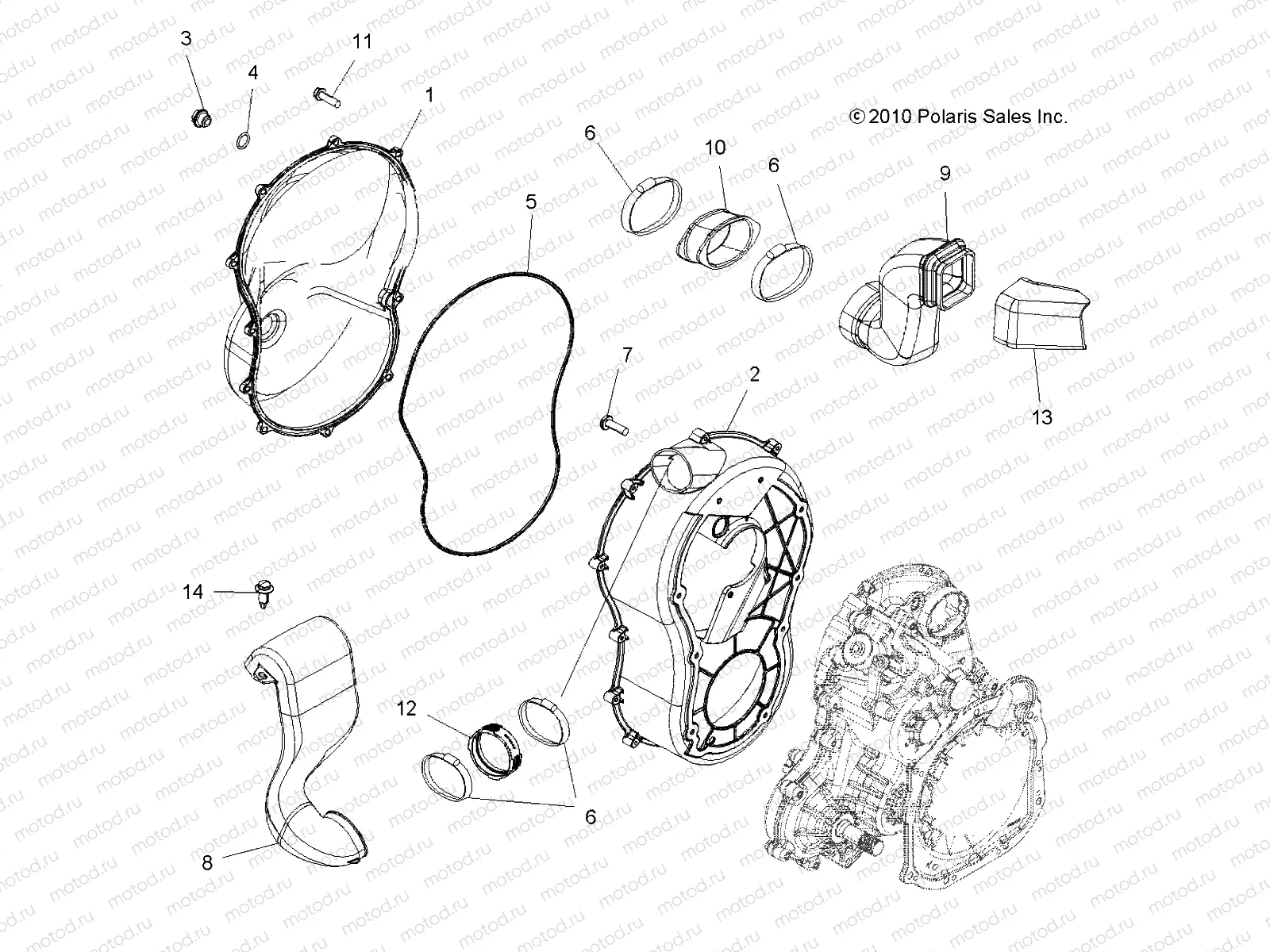 BODY | BODY, CLUTCH COVER - A14TN55FA (49ATVCLUTCHCVR11SPTRGEPS)