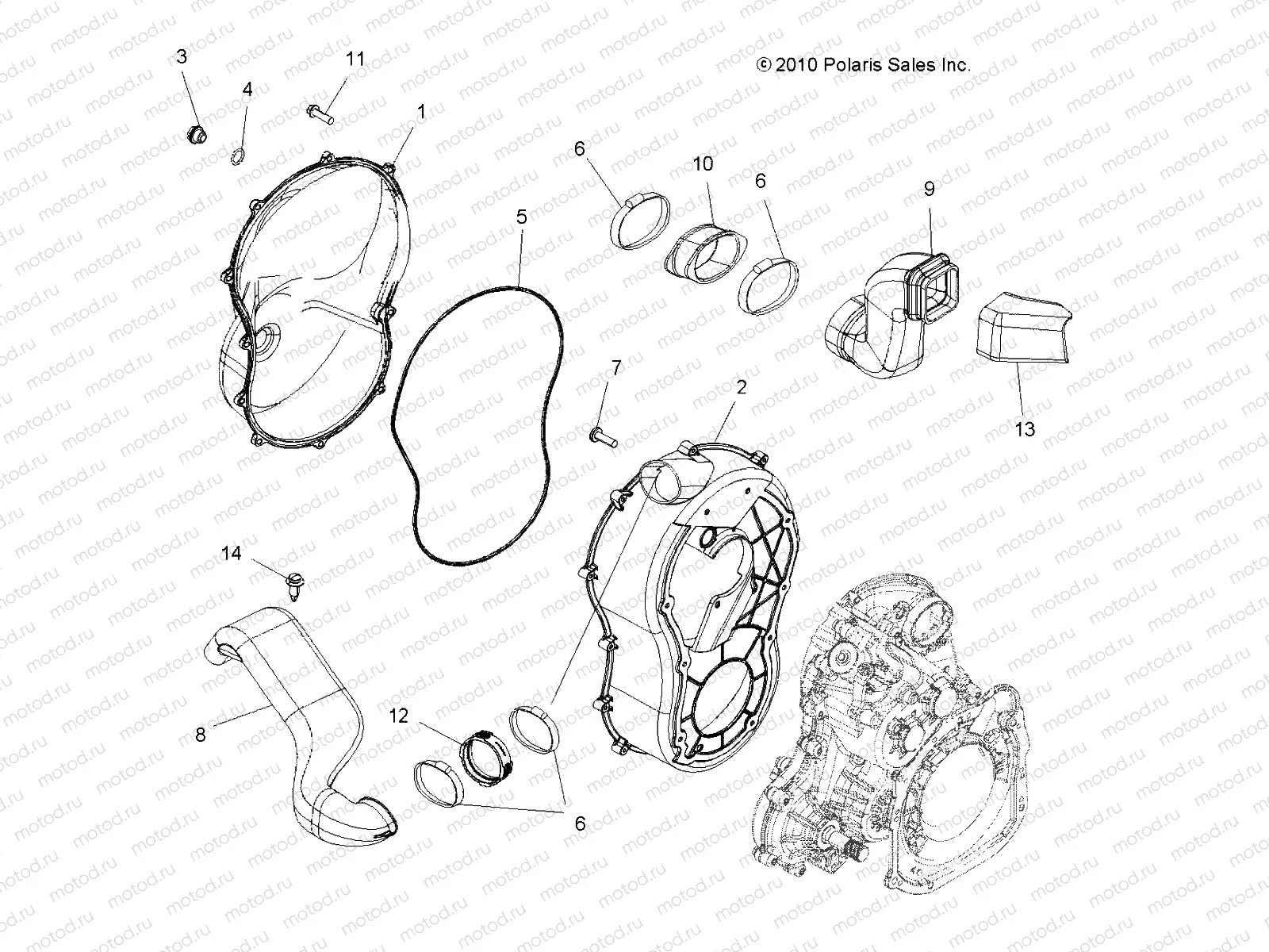 BODY | BODY, CLUTCH COVER - A14ZN55TA (49ATVCLUTCHCVR11SPEPS550)