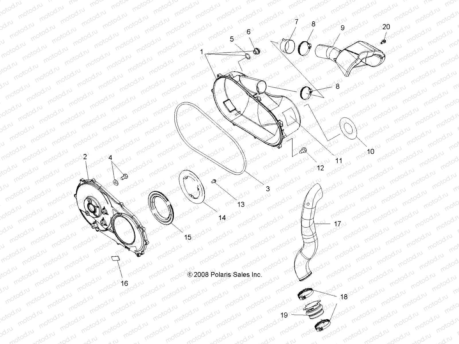 BODY | BODY, CLUTCH COVER and DUCTING - A11CF76AA (49ATVCLUTCHCVR096X6)