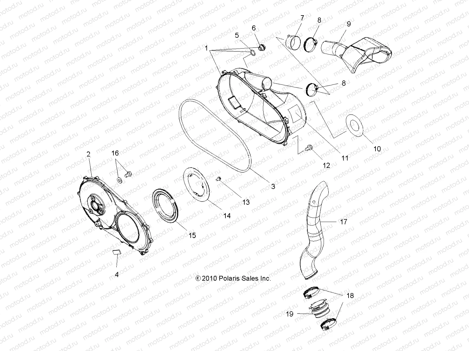 BODY | BODY, CLUTCH COVER and DUCTING - A12MH76FF (49ATVCLUTCHCVR11SP800)