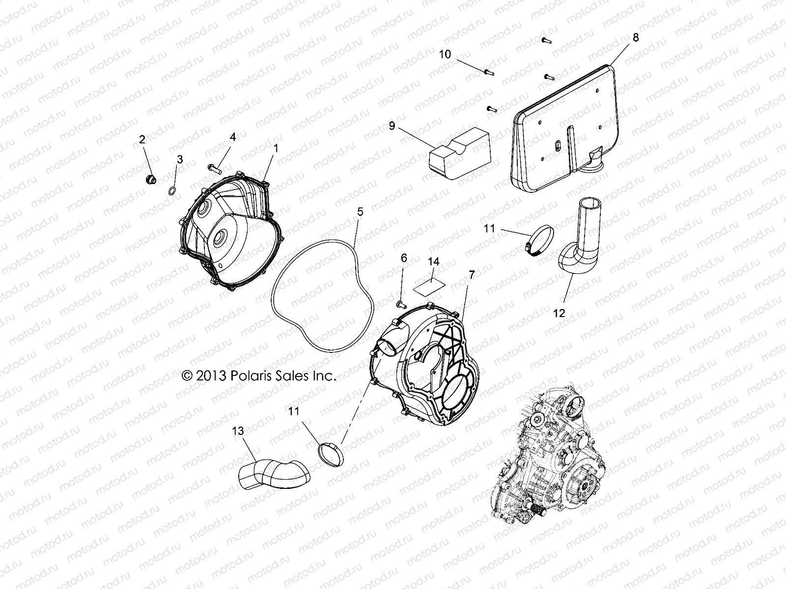 BODY | BODY, CLUTCH COVER and DUCTING - R14TH90FX (49RGRCLUTCHCVR14900D)