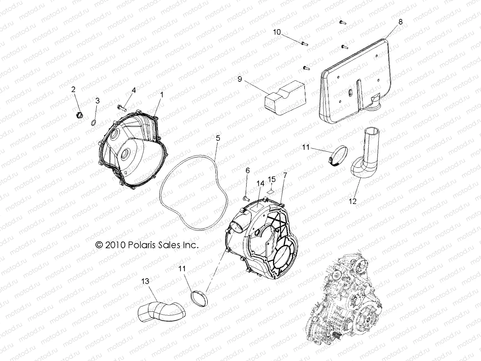 BODY | BODY, CLUTCH COVER and DUCTING - R14WH90DG (49RGRCLUTCHCVR11DCREW)