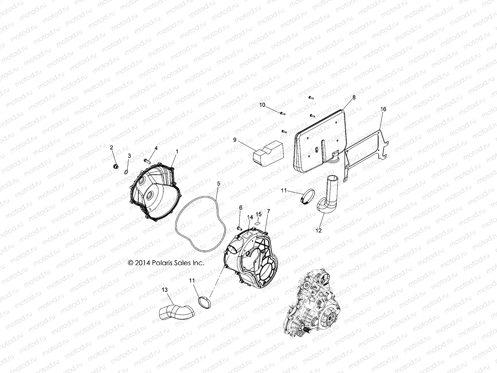 BODY | BODY, CLUTCH COVER and DUCTING - R14WH9EMD (49RGRCLUTCHCVR14HIPPO)