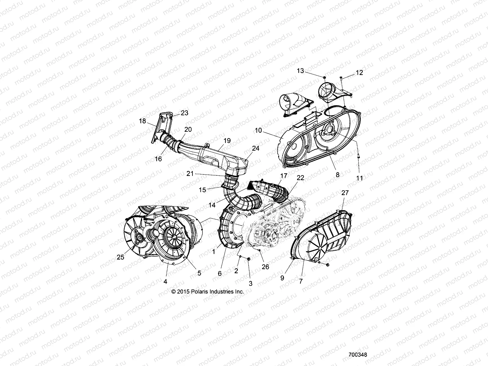 BODY | BODY, CLUTCH COVER and DUCTING - R18RTED1F1/SD1C1 (700348)