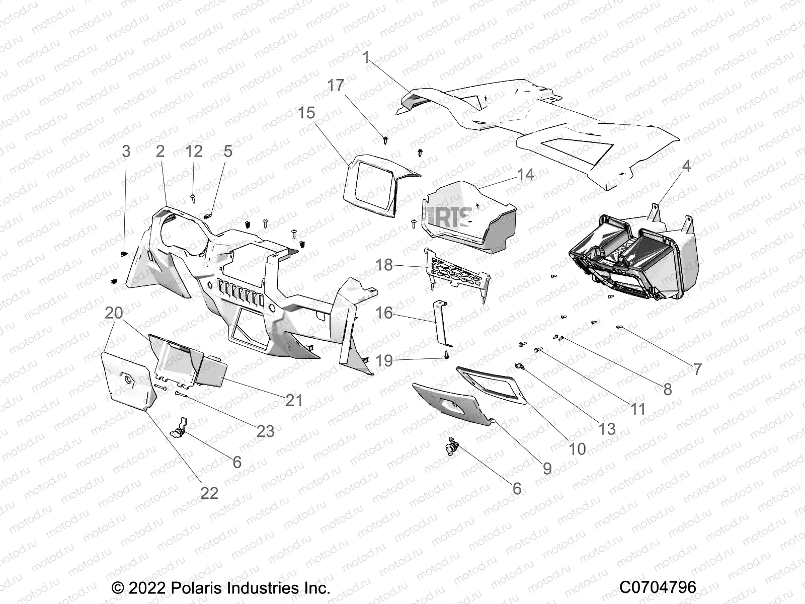 BODY | BODY, DASH AND GLOVEBOX, RIDE COMMAND - Z22A5K87A4 (C0704747-2)