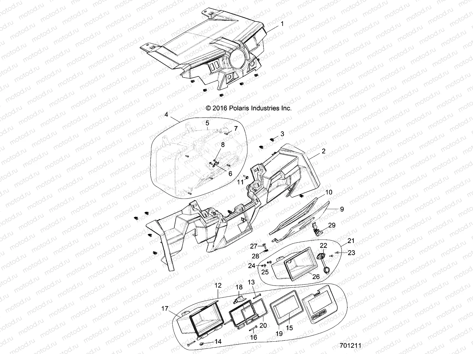 BODY | BODY, DASH AND GLOVEBOX - Z18VFE99AK/AJ/AW/BK/BJ/BW/LW/K99AK/BK/M99AL (701211)