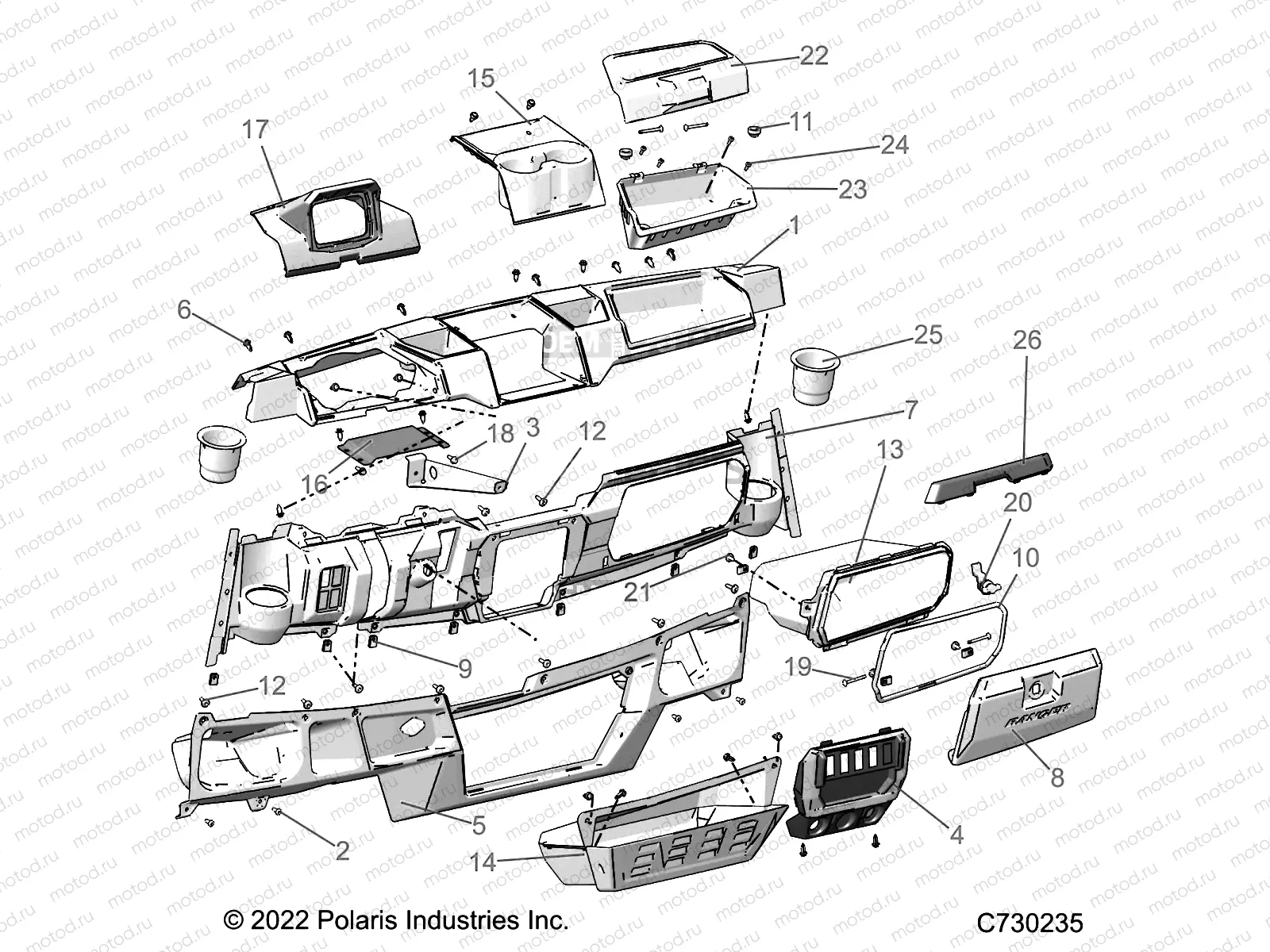BODY | BODY, DASH - R22RRED4FA/NA/SCA/SCM (C730235)