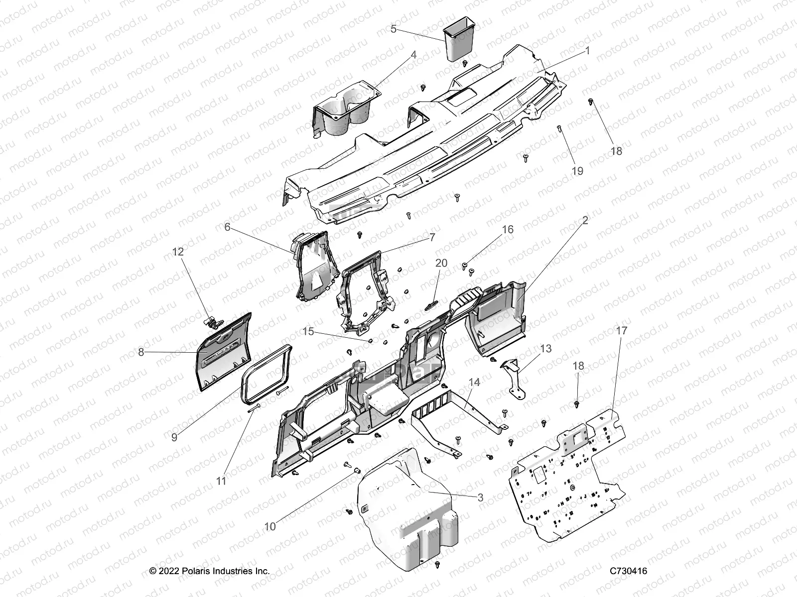 BODY | BODY, DASH  - R23MAA57F1/SC9/CK/F1/F9 (C730416)