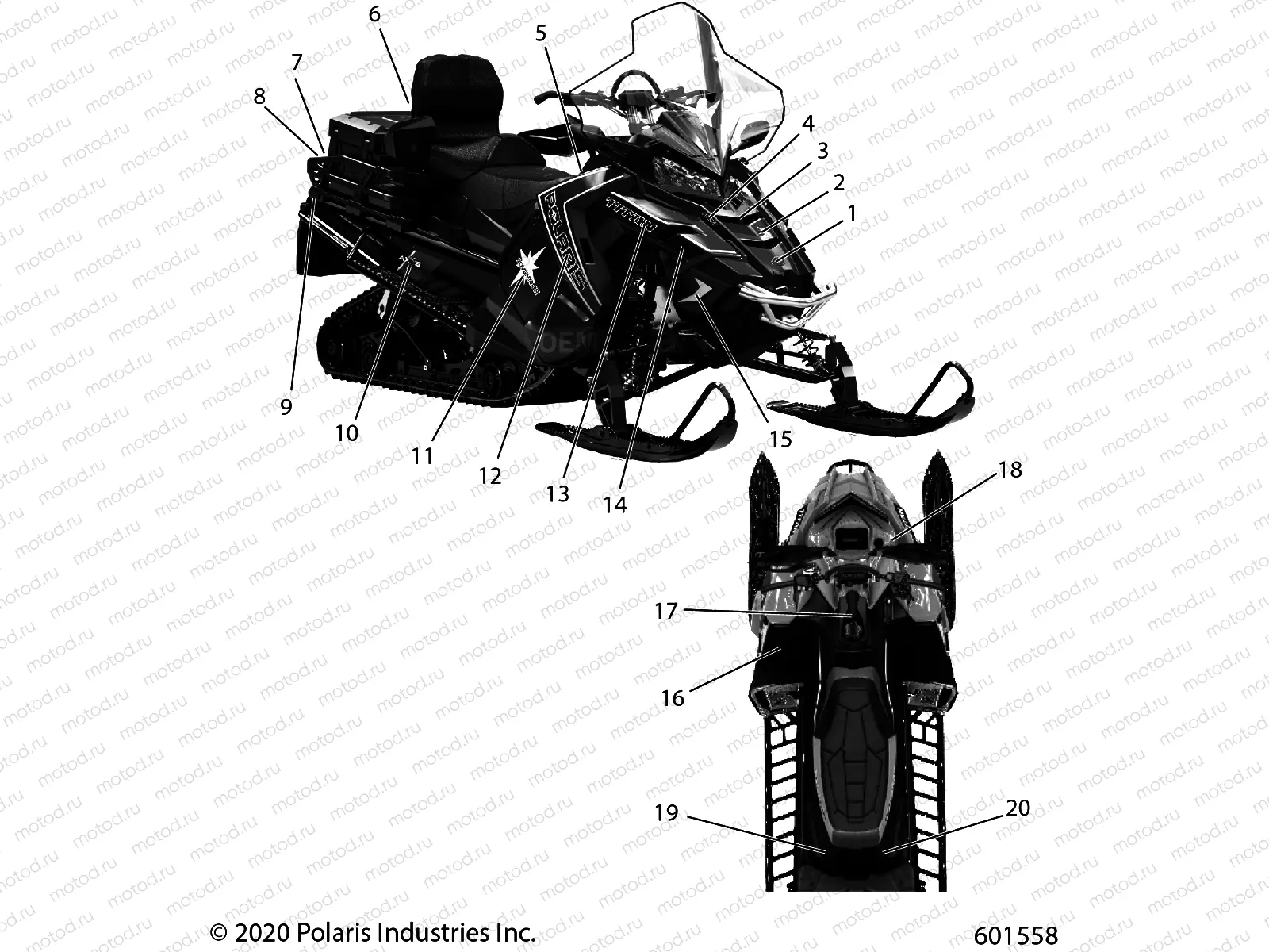 BODY | BODY, DECAL, ADVENTURE, POLARIS BLUE SIDE PANEL OPTION - S21FJE8 (601558)