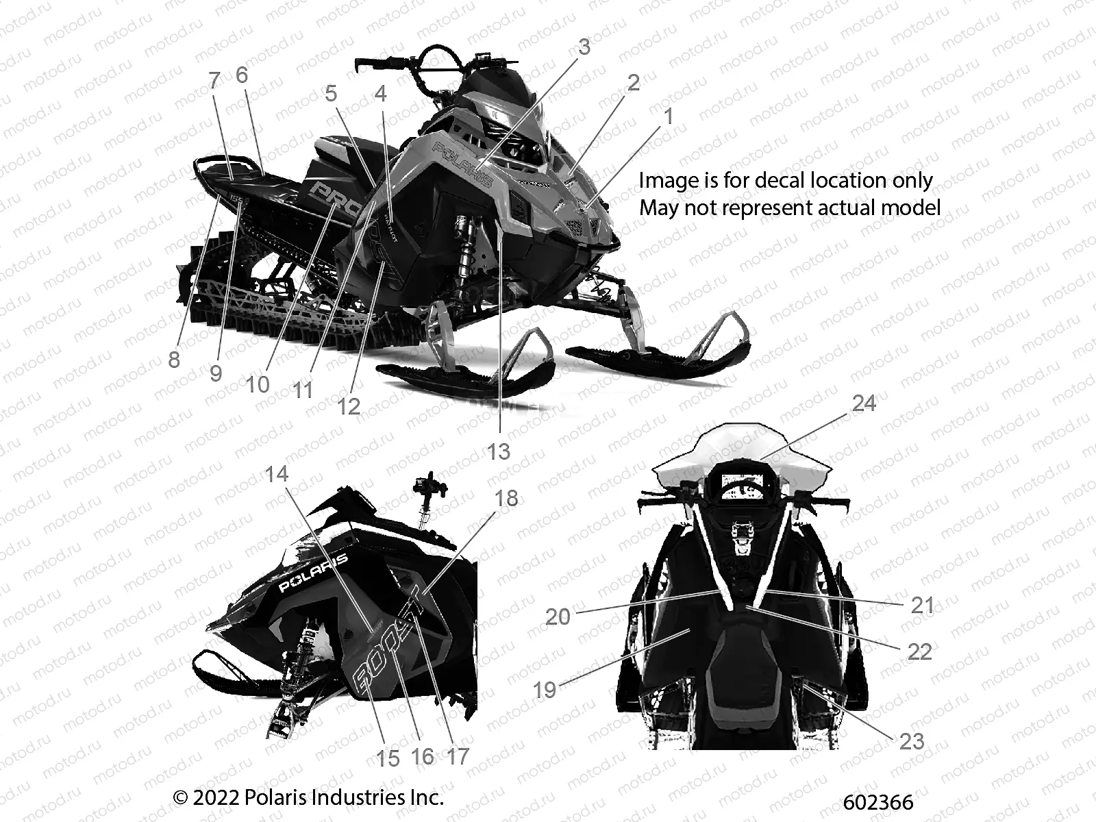 BODY | BODY, DECAL, BLACK SIDE PANEL W/FLAT BLACK ACCENT - S23TFM8MS (602366)