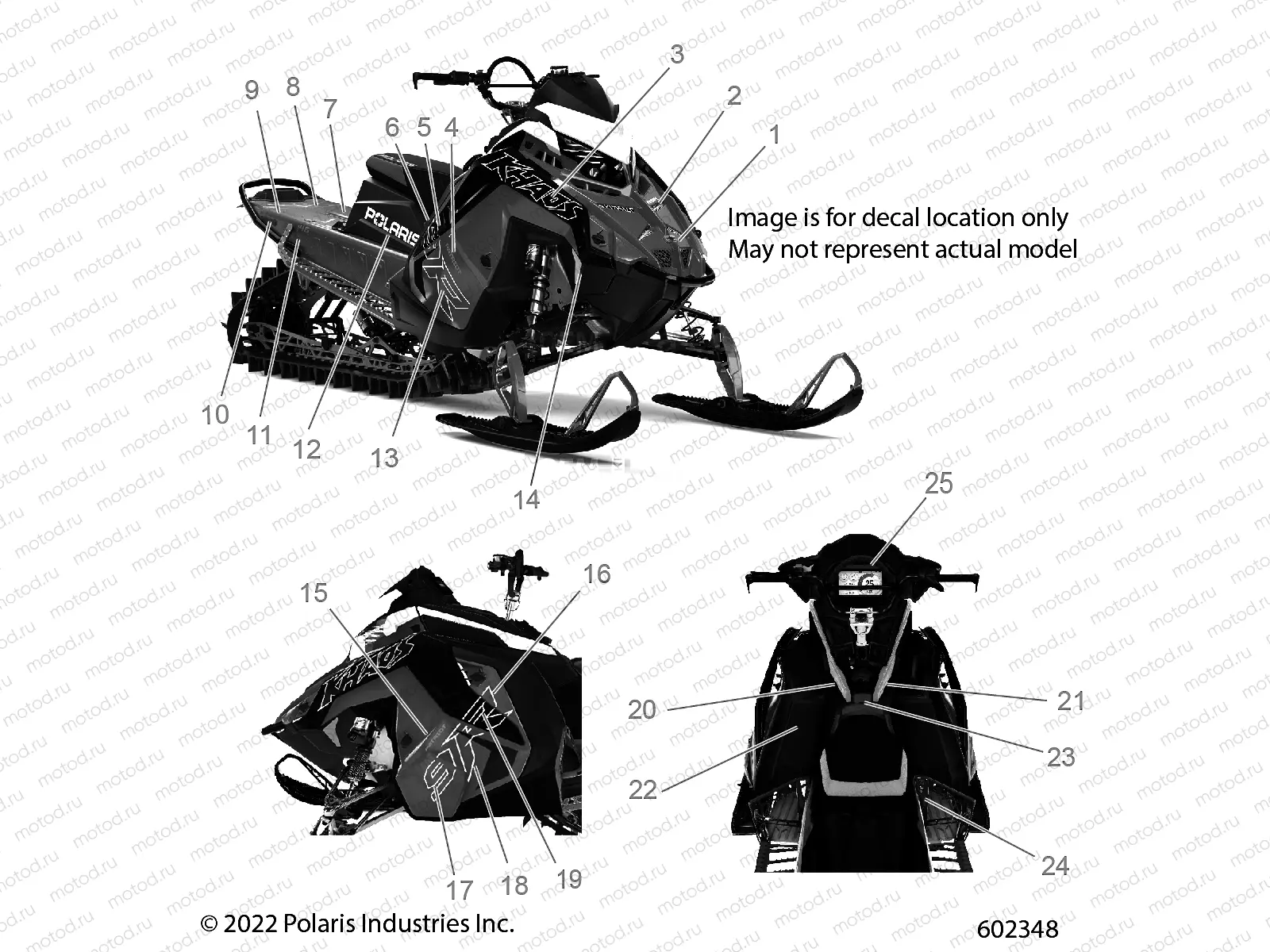 BODY | BODY, DECAL, BLACK SIDE PANEL W/POLARIS BLUE ACCENT - S23TLG9BS/9BE (602200)