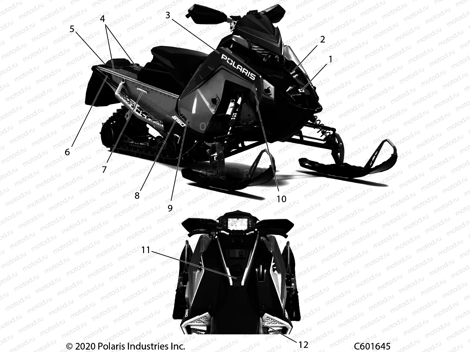 BODY | BODY, DECAL, BLACK SIDE PANEL W/STEALTH GRAY ACCENT - S21TKV8RS/8RE (601598)